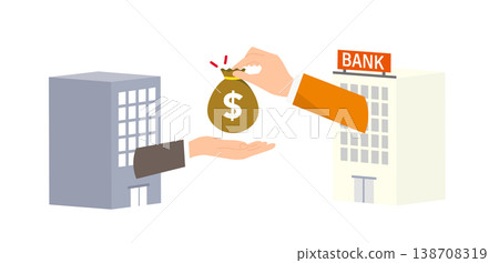 銀行和公司提供資金、貸款協議和商業融資支援的圖示。 銀行和公司提供資金、貸款協議和商業融資支援的圖示。 138708319