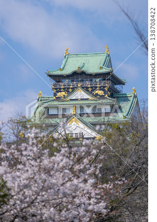 大阪城，大阪城公園，櫻花盛開。 138708422