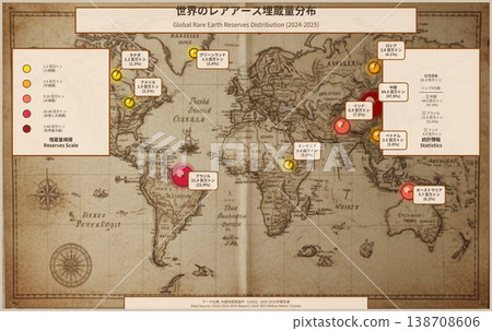 Global distribution map of rare earth reserves (2024-2025): Global resource map and comparison of major countries 138708606