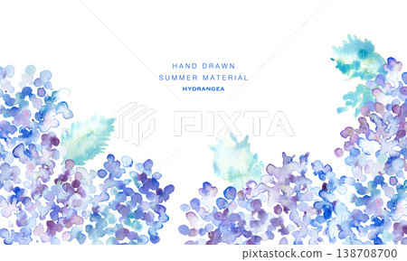水彩畫。水彩風格的繡球花插畫。雨季繡球花插畫。向量圖。 138708700