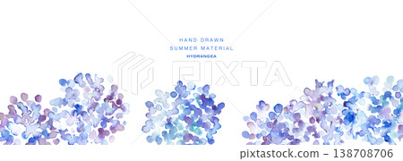 Watercolor painting. Watercolor-style illustration of hydrangeas. Illustration of hydrangeas during the rainy season. Vector art. 138708706