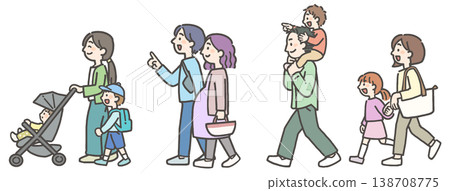 Walking young families Walking young families 138708775