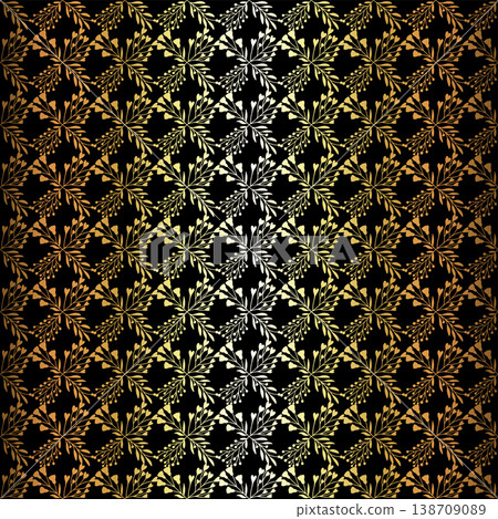 Golden floral pattern unique beautiful background design 138709089