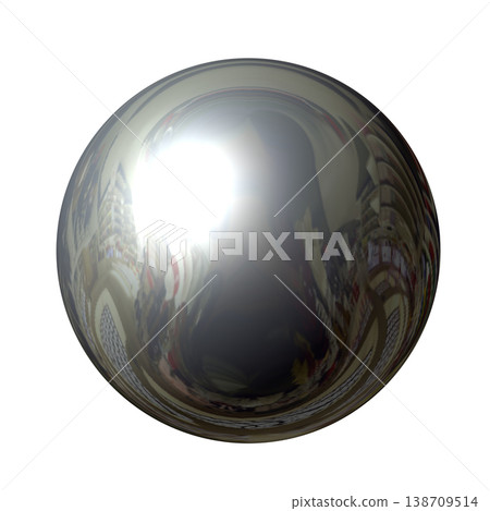 Realistic metal sphere (transparent background) 138709514