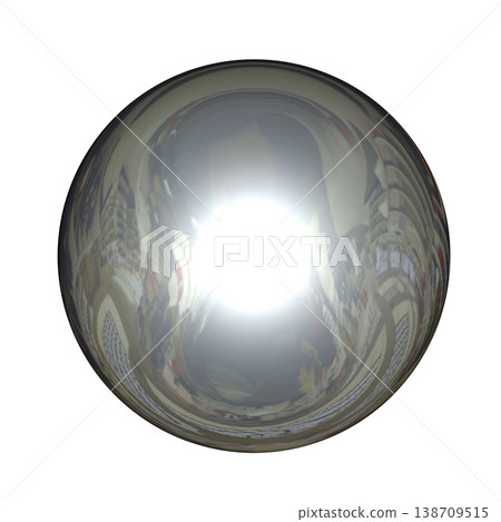 Realistic metal sphere (transparent background) 138709515