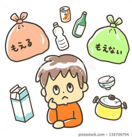People who struggle with sorting their trash People who struggle with sorting their trash 138709704
