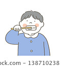 Boy brushing his teeth 138710238
