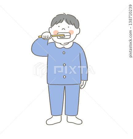 男孩刷牙 138710239