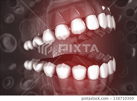 Tooth anatomy on science background 138710309