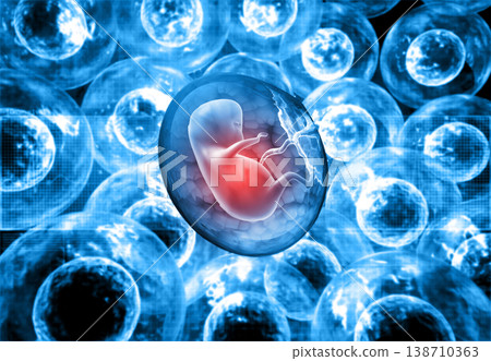 Human fetus on abstract background 138710363