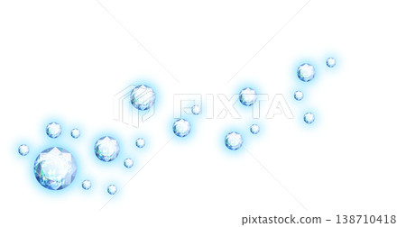 Glowing, diamond-like gemstone decorations against a white background. Glowing, diamond-like gemstone decorations against a white background. 138710418