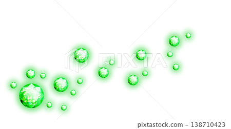 Glowing jewel decoration, green and white background. Glowing jewel decoration, green and white background. 138710423
