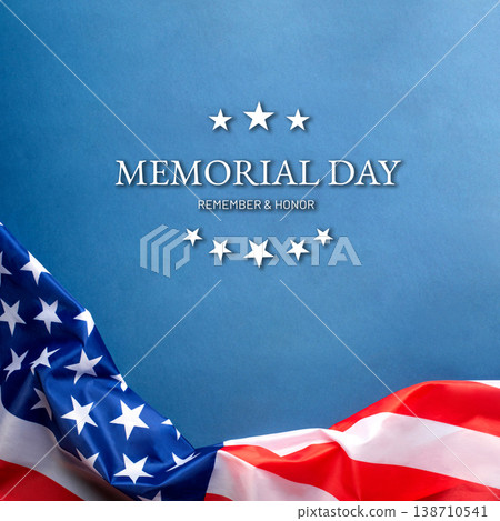 Blue background with American flag. Blue background with American flag. 138710541
