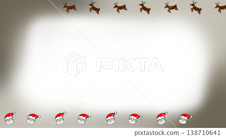 Gold-toned Christmas background material, horizontal frame, featuring Santa and reindeer (wallpaper, banner, web design) Gold-toned Christmas background material, horizontal frame, featuring Santa and reindeer (wallpaper, banner, web design) 138710641