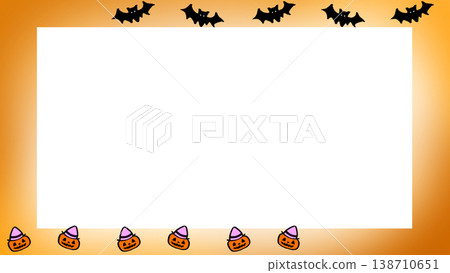 Halloween background horizontal frame: Bats and pumpkins (wallpaper, banner, web design) Halloween background horizontal frame: Bats and pumpkins (wallpaper, banner, web design) 138710651