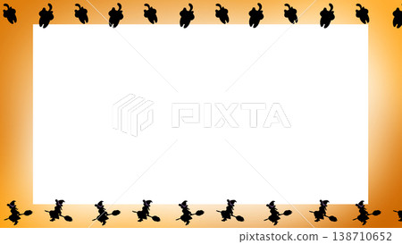 Halloween background horizontal frame: Black cat and witch (wallpaper, banner, web design) Halloween background horizontal frame: Black cat and witch (wallpaper, banner, web design) 138710652