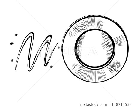 Dinner plate and sauce drizzle in minimalist vector line art. Top view layout for creative restaurant menu design, gourmet food serving icon, culinary branding and kitchenware retail graphics Dinner plate and sauce drizzle in minimalist vector line art. Top view layout for creative restaurant menu design, gourmet food serving icon, culinary branding and kitchenware retail graphics 138711533