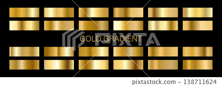 Gold Foil Palette. Polished Golden gradient. Vector illustration Gold Foil Palette. Polished Golden gradient. Vector illustration 138711624