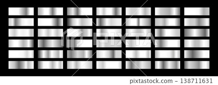 Silver gradients. Set of shiny foil holographic backgrounds with borders and labels. Vector illustration Silver gradients. Set of shiny foil holographic backgrounds with borders and labels. Vector illustration 138711631