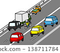 A cyclist avoiding parked vehicles on the roadside. 138711784