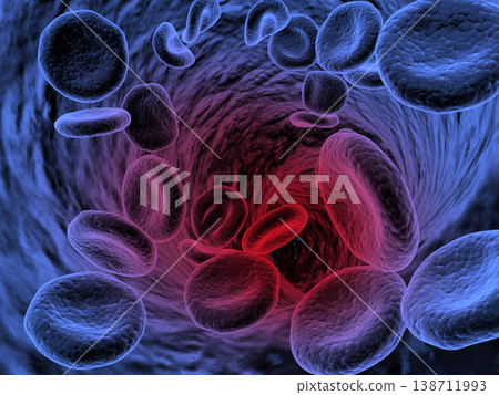 Red blood cells streaming Red blood cells streaming 138711993
