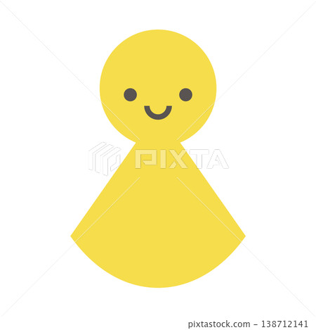一幅可愛的晴天娃娃（天氣娃娃）祝福幸福的插圖。 138712141