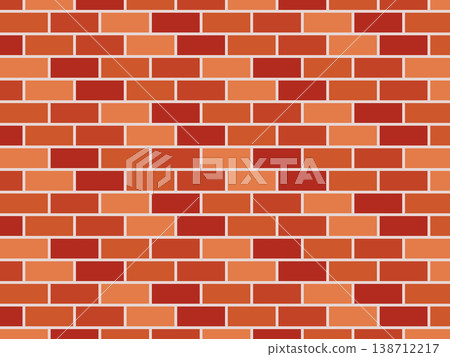 Seamless background with red brick illustration 138712217