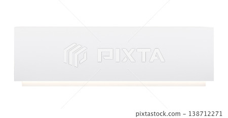 The design shows a reception desk created in 3D with smooth lines and a clean surface. It is placed on a simple background that highlights its features clearly 138712271