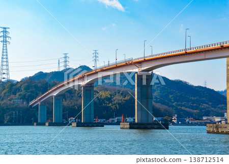 The scenic Kojima Bay Bridge in Okayama Prefecture The scenic Kojima Bay Bridge in Okayama Prefecture 138712514