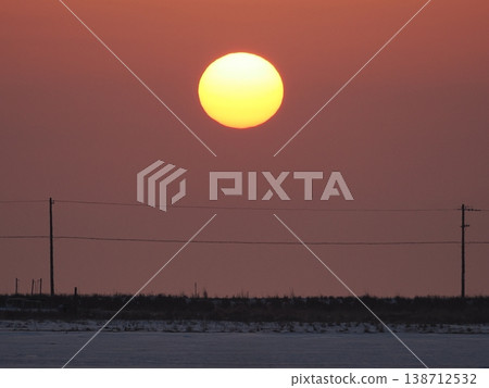 The rising sun over the Notsuke Peninsula 138712532
