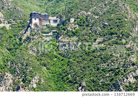 Monastery on the mount Athos in Greece Monastery on the mount Athos in Greece 138712669