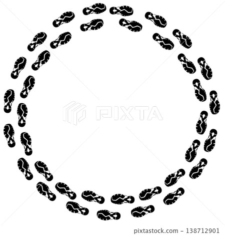 Trainer Footprint Round Frame Circular Design Element Trainer Footprint Round Frame Circular Design Element 138712901