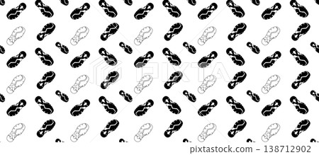 Monochrome Trainer Footprint Seamless Pattern Background 138712902