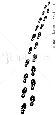 Human Footprints Isolated Transparent Background Track Set 138712903