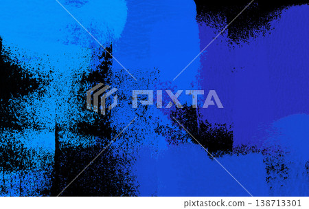 Hand-painted blue-black grunge art created with layered roller paint. Hand-painted blue-black grunge art created with layered roller paint. 138713301