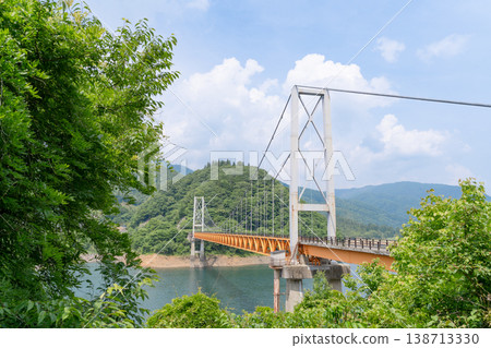 陽光明媚的夏日,箱瀨大橋(夢之橋) 陽光明媚的夏日,箱瀨大橋(夢之橋) 138713330