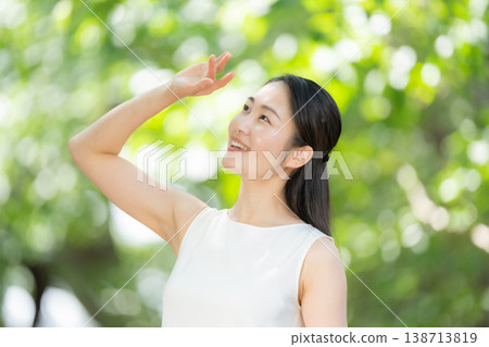 Fresh greenery, woman, beauty Fresh greenery, woman, beauty 138713819