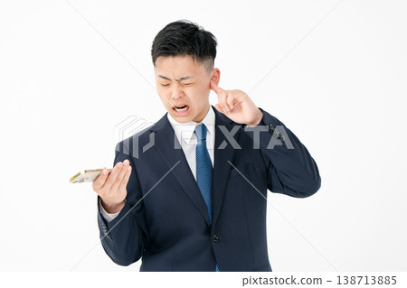 年輕男性商務智慧型手機壓力 138713885
