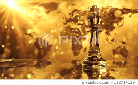 double exposure image featuring a golden world map background with radiant sunburst rays. 138714129