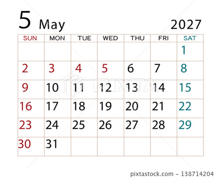 2027 Calendar - May (2) 2027 Calendar - May (2) 138714204