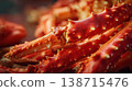 Fresh red crab legs on display 138715476