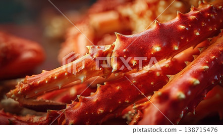 Fresh red crab legs on display Fresh red crab legs on display 138715476