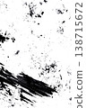 Abstract drops and smears of black acrylic paint. 138715672