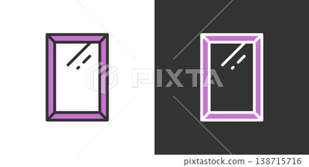 Simple tabletop mirror icon Simple tabletop mirror icon 138715716