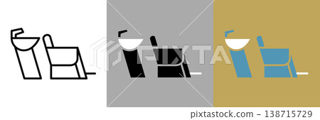 Simple shampoo station icon Simple shampoo station icon 138715729
