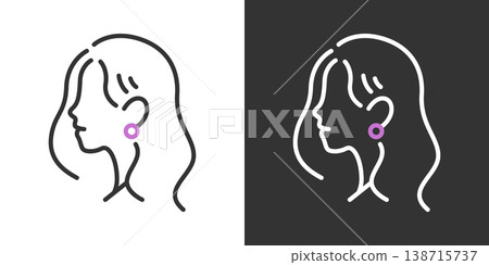 Simple female profile icon Simple female profile icon 138715737