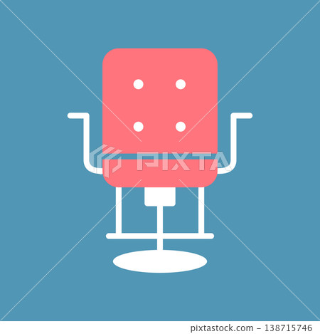 Simple hair salon chair icon Simple hair salon chair icon 138715746