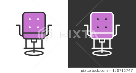 Simple hair salon chair icon Simple hair salon chair icon 138715747