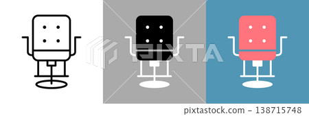 Simple hair salon chair icon Simple hair salon chair icon 138715748