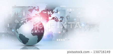 digital global communication interface banner digital global communication interface banner 138716149